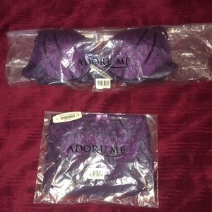 Purple bra with matching panties -Adore me